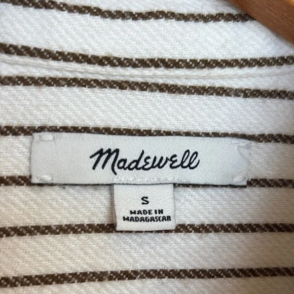 100% Cotton Madewell Striped Cream and Black Blouse - Picture 2 of 7